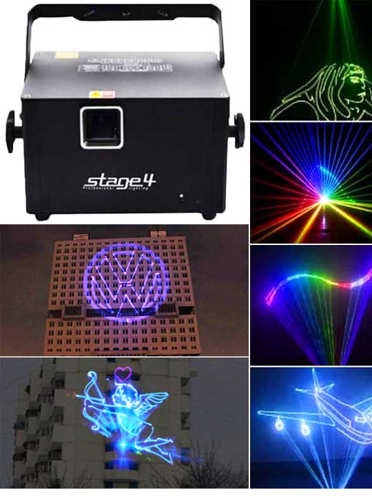 Оборудование для лазерной рекламы Promolaser STAGE4 GRAPH SD 3DA 500RGB для 500 метров